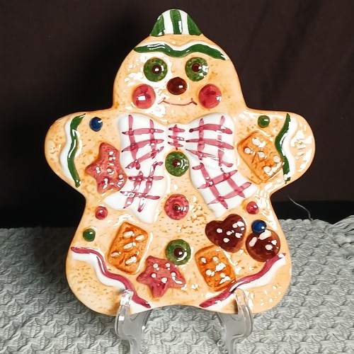 Vtg Gingerbread Man Christmas Set Of 5 Cream Pitcher, Sugar Cookie Plate 2 Mugs - Picture 9 of 11