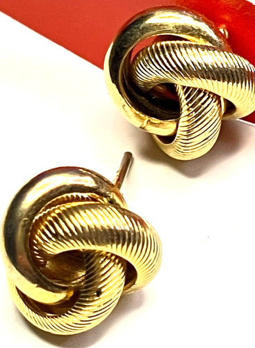 Love Knot 1/2" gold tone Stud Earrings