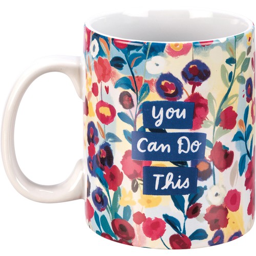 You Can Do This Floral Mug 20 oz - Picture 1 of 3