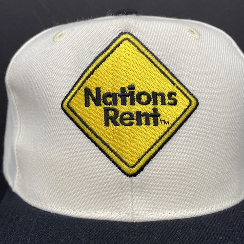 Nuevo Nations Rent Blanco Negro Snapback Sombrero Gorra Letrero de Rendimiento Baseb - Imagen 3 de 9