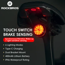 ROCKBROS Rechargeable Bike Tail Light-20Hrs IPX6 Waterproof, 6 Modes,Quick
