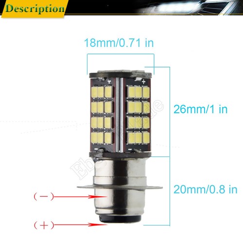 1X H6M P15D LED Hi/Lo Beam Motorbike Motorcycle Headlight Bulb Lamp White 6V DC - Picture 3 of 7