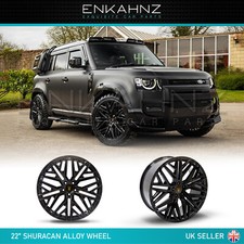 22" BARUGZAI GLOSS BLACK SHURACAN ALLOY WHEELS FOR LAND ROVER DEFENDER