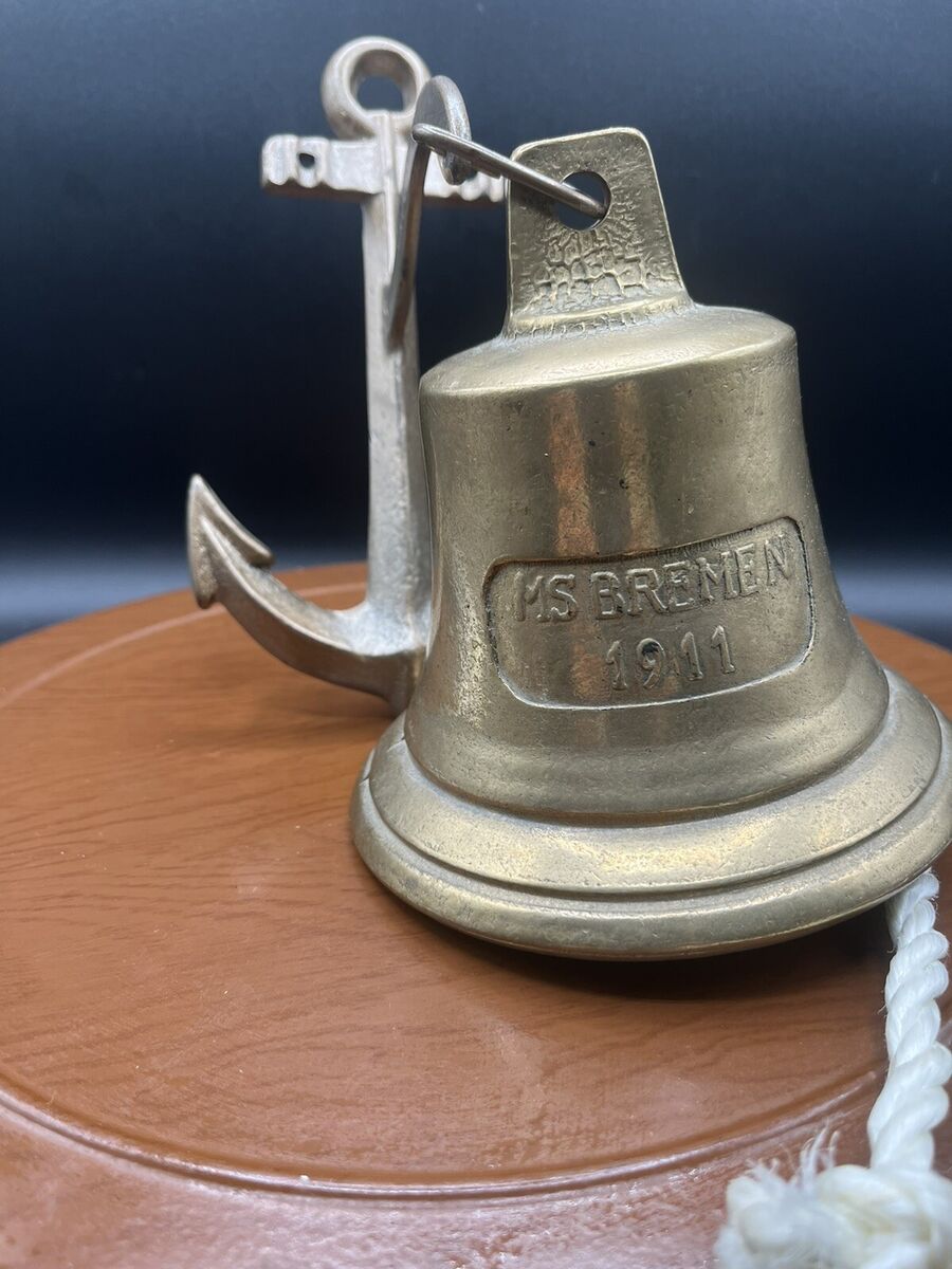 Vintage MS Bremen 1911 Brass Bell With Anchor Hanger.W2 | eBay Vintage MS Bremen 1911 Brass Bell With Anchor Hanger.W2 | eBay