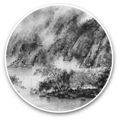 2 x Stickers Vinyle 25 cm (cw) - Peinture traditionnelle chinoise art oriental #43656 - Photo 1/4