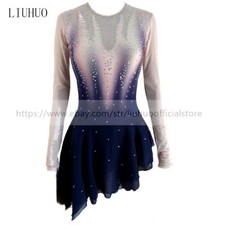Women Girl Customize Costume Competition Leotard Ice Skating Dress Multicolor