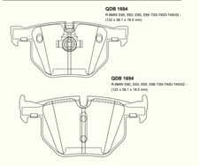 DB1694 QFM ETZI REAR AXLE BRAKE PADS TO SUIT BMW X5 X6 5 & 8 SERIES