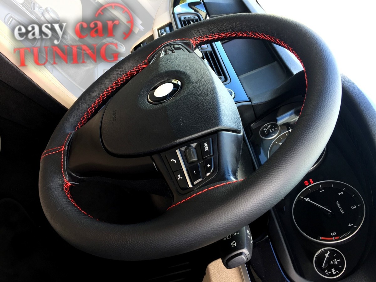 Custom Steering LTD Real Leather Steering Wheel Cover – Red Stitching – For BMW 3 Series E46 (1999-2005)
