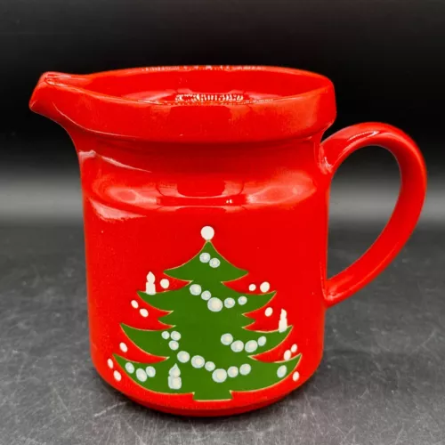 Waechtersbach CHRISTMAS TREE Water Juice Pitcher 5 1/4" 32 oz Red Germany