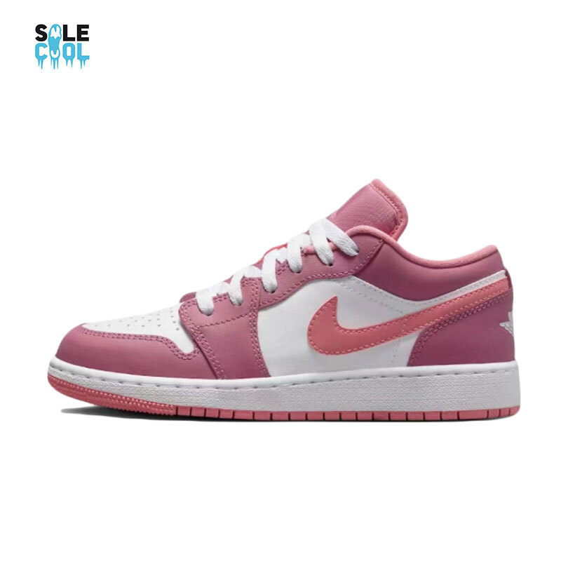 Nike Air Jordan 1 AJ1 Low GS Desert Berry Coral Chalk White Shoes