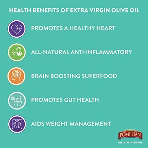 Pompeian Smooth Extra Virgin Olive Oil, First Cold Pressed, Mild and Delicate Fl - Picture 5 of 8