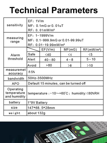 R&D RD630 Electromagnetic Field Radiation Detector Tester EMF Meter Monitor AU - Picture 17 of 18