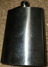 Flask Stainless Steel 8 OZ Screw Cap Liquor P...