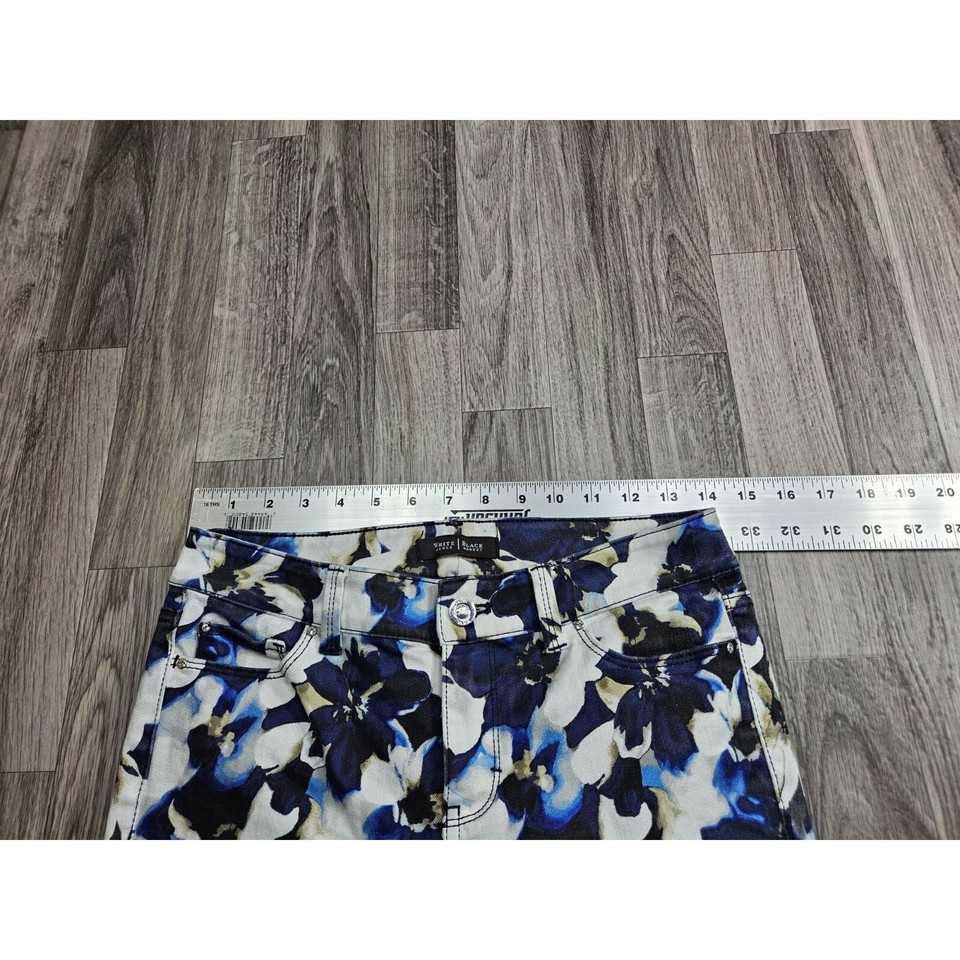 White House Black Market Womens Size 0 Regular Floral Slim Ankle Denim