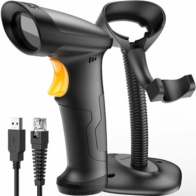 Inateck 1D USB Barcode Scanner mit Halterung, automatisches, 1,5m Kabel, BTST-33