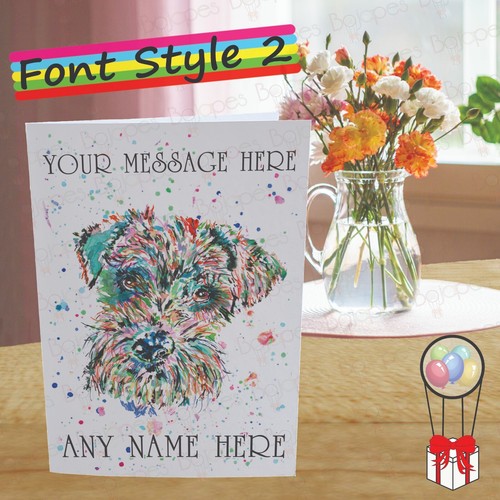 Tarjeta de felicitación Schnauzer personalizada, tarjeta de cumpleaños personalizada para amante de perros - Imagen 12 de 13