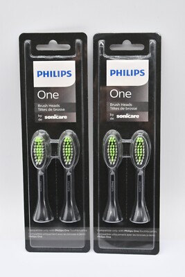 2 Lot Philips One by Sonicare 2pk Brush Heads Toothbrush BH1022/06 Replacement