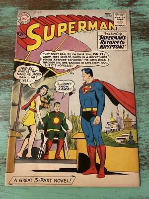 Superman #141 (DC Comics November 1960) FN Superman Returns To Krypton