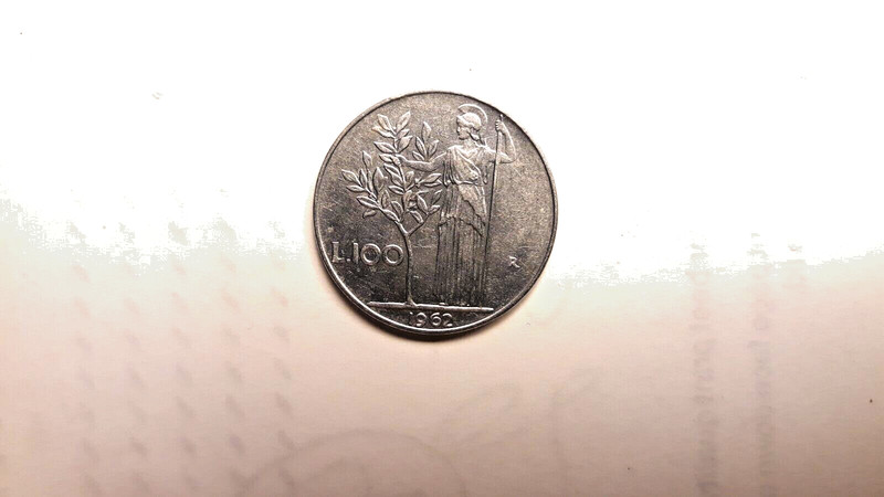 sale! 1962 Italy Italian 100 Lire Woman Tree Coin XF+