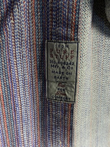 Pure Stuff Mens XL Long Sleeve Button Up Woven Shirt Multi Stripe Western - Picture 4 of 17