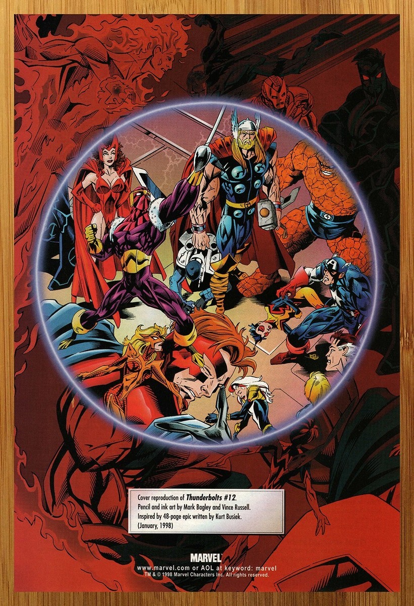 1997 Marvel Comics Thunderbolts Print Ad/Poster Avengers Mark