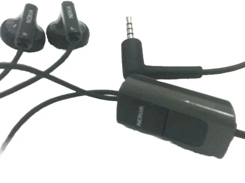 NOKIA HS-47 STEREO EARPHONES FOR 1208 5300 6060 6110 6120 6300i 6500 Slde Black