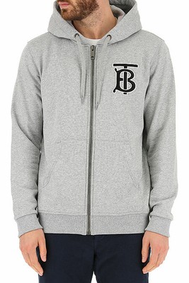 Burberry TB Logo Monogram Motif Cotton Hoodie Sweatshirt Gray Grey Mens Medium M | eBay