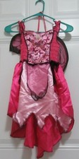 Used girls pink fairy princess costume dress and wings