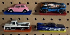 Hot Wheels, Matchbox, 1/64th Scale Die Cast Cars Pegboard Display Shelf 4 or 6