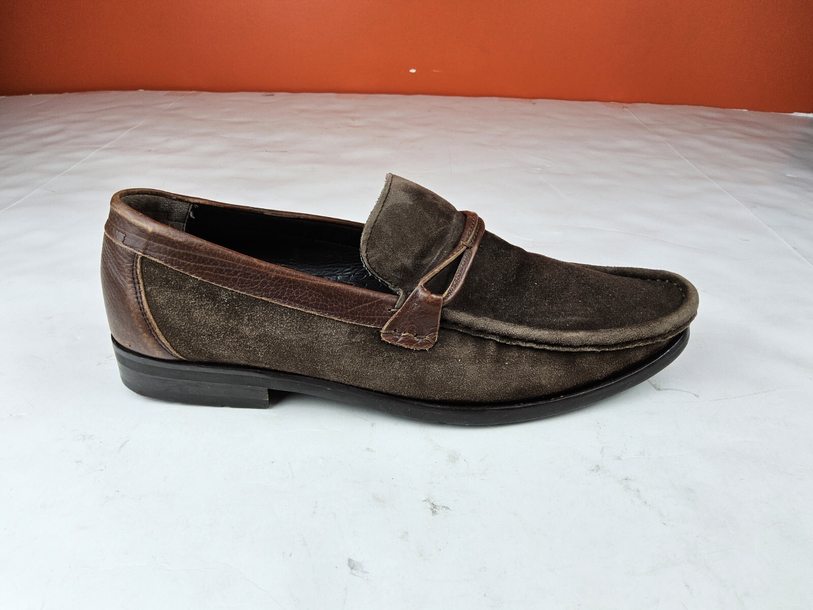 Mocassino Meslan uomo Mantegna slip on pelle scamosciata marrone 8 (lotto 1225)