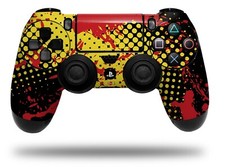 Skin for Sony PS4 Controller Halftone Splatter Yellow Red