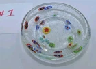 VTG Murano? Glass Bullicante Millefiori Dish, Bowl, Candle Holder #1 Shiny Base
