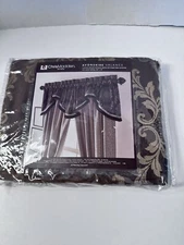 CHRIS MADDEN AVONSHIRE Classic Brown FLORAL SCALLOPED VALANCE 80 X 18 JC Penney