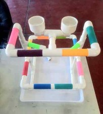 1/2" pvc Parrot Perch two tier Tabletop Play Gym Stand Birds Love Them 