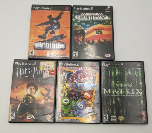 PS2 Lot of 5 Games Harry Potter, Matrix, Conflict, Buzz, Airblade Playstation 2