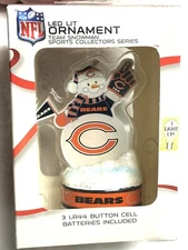 Chicago Bears Ornament NFL Led Lit Football Team Snowman NIP Officially Licensed