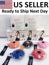 2 Retrackable Shopping Bag to go washable reusable black red blue pink orange 