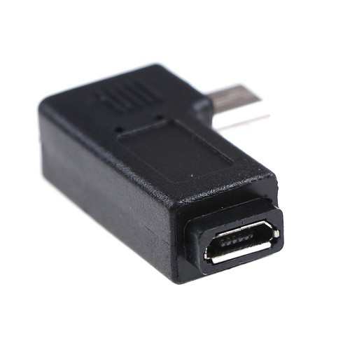 2x 90 Degree Micro Left &Right Angle USB Male to Female Plug Adapter Charger BDA