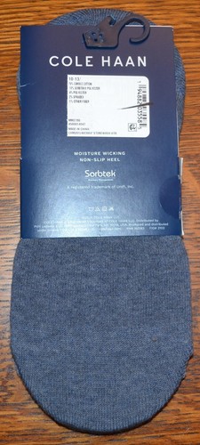 Cole Haan Men's 2 Pair Striped & Blue No Show Liner Socks Shoe Size 7-12 - Picture 2 of 2