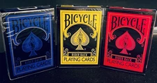 Bicycle Reverse Playing Cards Set of 3 Decks (Yellow, Blue & Red) SEALED