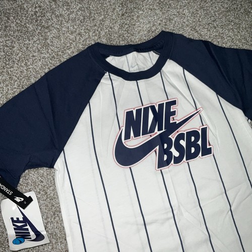 Nike Boys' Sportswear Pinstripe Baseball T-Shirt Size XL CT2619-134 - Picture 4 of 4
