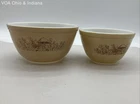 Pyrex 2 Piece Set Woodland Mushroom Mixing Bowls 402 1.5L 401 Vintage