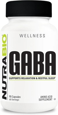 100% Pure GABA (Gamma-Aminobutyric Acid) Mood, Relax & Sleep Support Supplement