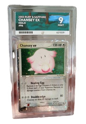 Pokemon Chansey EX Holo 2003  Ruby & Sapphire#96 Swirl ACE 9, No Psa, No BGS