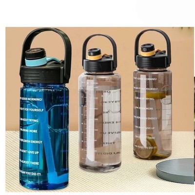 Mega Größe 3L Fassungsvermögen Trinkflasche Motivation Fitnessstudio Arbeit Auslaufsicher