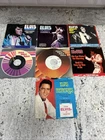 VINTAGE 1950s-70s ELVIS PRESLEY 45rpm PICTURE SLEEVES W/Vinyl Lot Of 7, VG-G🔥🔥