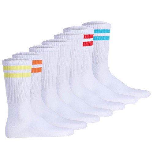 JACK&JONES Herren Tennissocken, 7er Pack - JACELI STRIPES TENNIS SOCK, Streif...