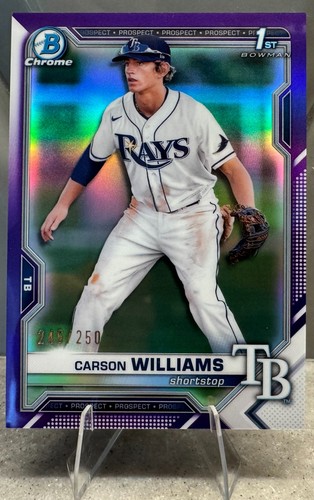 Carson Williams 2021 Bowman Draft Chrome Purple Refractor - 1st Bowman /250 - Picture 1 of 3