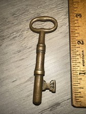 Antique Brass Skeleton Key 21 Solid Barrel Beautiful Key 2.75 Approx. Legit