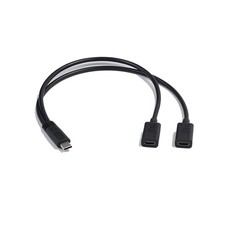 USB C Y Splitter Charge Cable, 1 Feet USB Type C Male to 2 Dual USB Type C Fe...